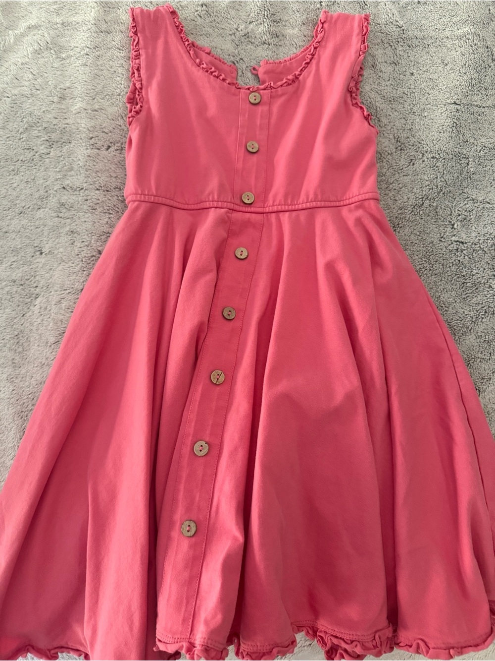 Girls Pink Button-Front Dress Omi Jo Love